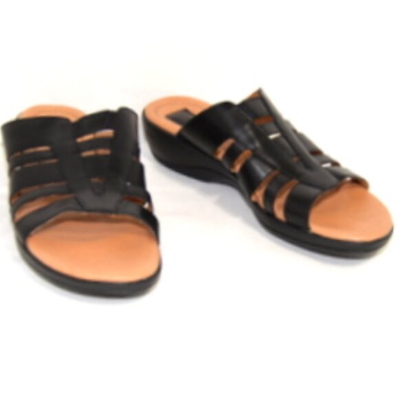 CLARKS ARTISAN Women’s Wedge Sandals - Black – Size: 10m - Picture 2 of 8